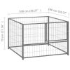 Dog Kennel Silver 39.4"x39.4"x27.6" Steel