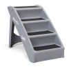 Foldable Pet Ladder, Dog Stairs with 4 Nonslip Steps, Dog Cat Ramp for High Bed Chair Car Sofa, Modern Gray