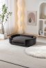 Scandinavian style Elevated Dog Bed Pet Sofa With Solid Wood legs and Black Bent Wood Back, Cashmere Cushion,Large Size