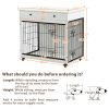 Dog Crate Furniture, Wooden Dog House, Decorative Dog Kennel with Drawer, Indoor Pet Crate End Table for Small Dog, Steel-Tube Dog Cage, Chew-Proof, W