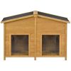 GO 47.2" Large Wooden Dog House Outdoor, Outdoor & Indoor Dog Crate, Cabin Style, With Porch, 2 Doors