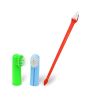 Two Headed Dog Toothbrush Set Canine Dental Hygiene Brush with 2 Finger Brushes Soft Bristles