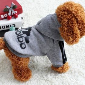 Two Legged Cotton Warm Dog Hoodie (Color: Grey, size: Xl)