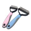 Pet Grooming Tool 2 Sided Undercoat Rake for Cats & Dogs - Safe Dematting Comb for Easy Mats & Tangles Removing -Pet Brush-Cat Grooming-Grooming Tool